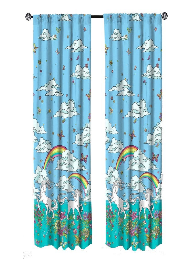 Kidz Mix ستارة نافذة Kidz Mix Unicorn Rainbow مقاس 48x84، زوج من الستائر لغرفة نوم الأطفال، متعددة الألوان - Image 2